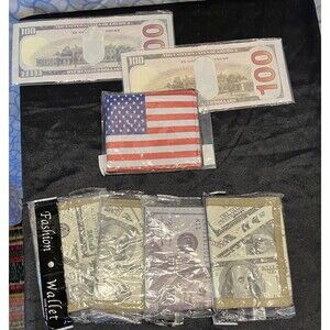 Multi American Dollar Bill Print Wallets Printed Bifold Novelty Wallets Gifts 7